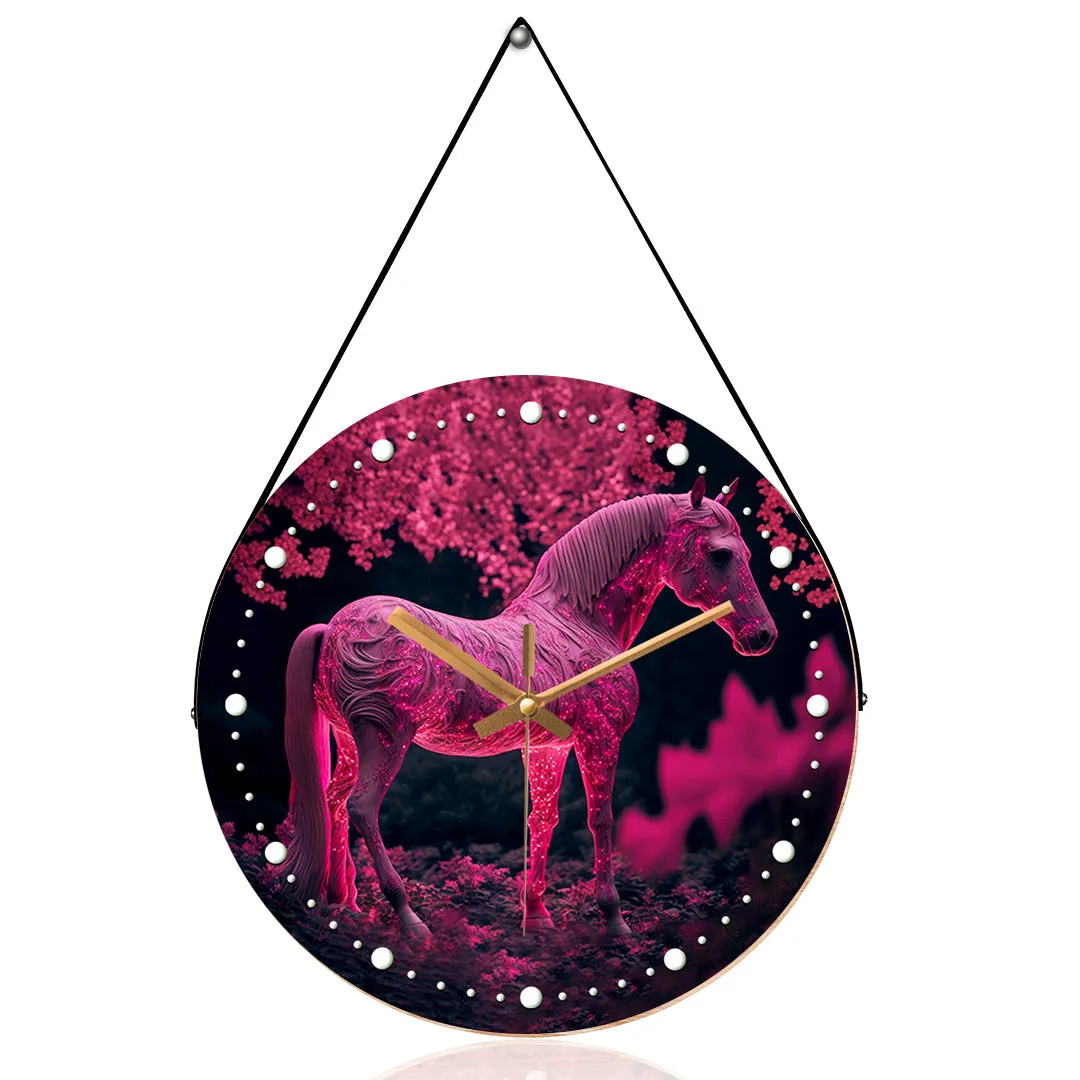 Beautiful pink unicorn wall clock