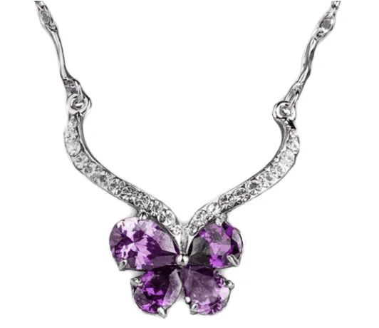 Beautiful Purple Butterfly Necklace