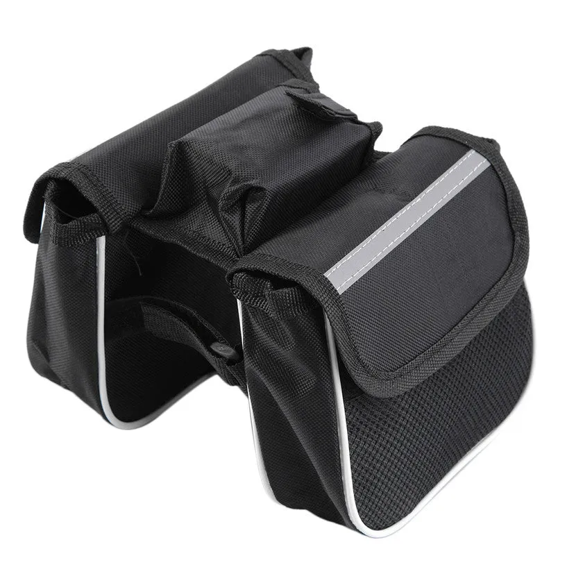 Bicycle Cycling Frame Pannier Saddle Front Tube Bag Both Side Double Pouch free shipping