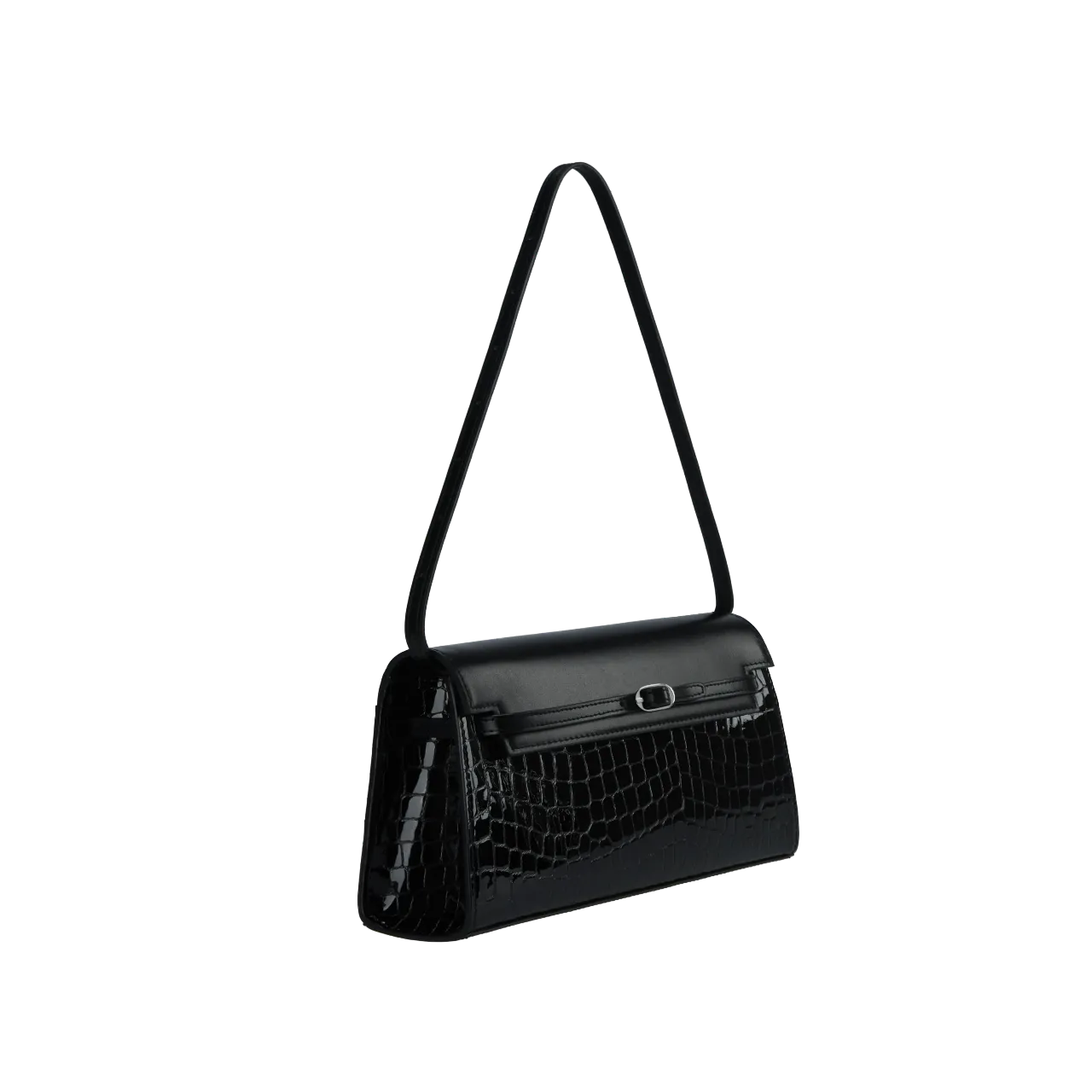 Black Croc Shoulder Bag (Limited Edition. Pre-Order Only.)