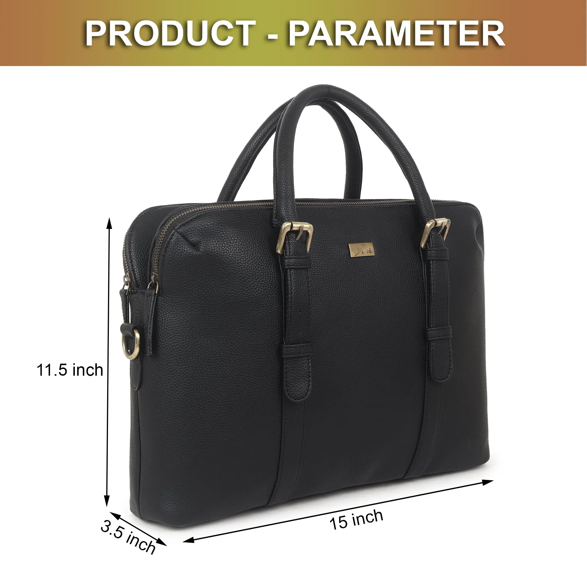 Black Multicompartment Laptop Bag for Men