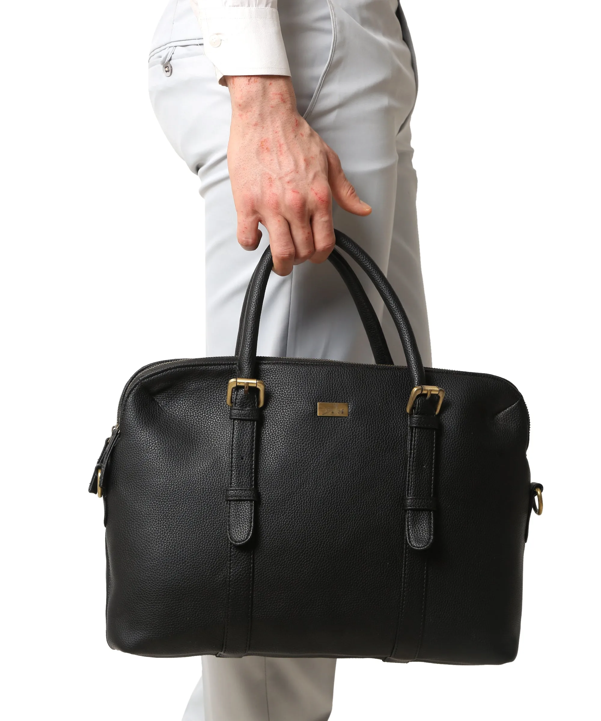 Black Multicompartment Laptop Bag for Men