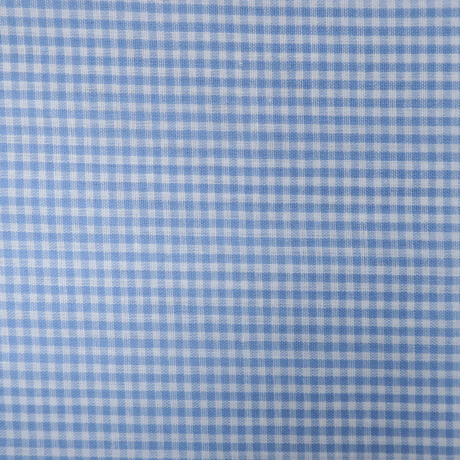 Blue And White Shepards Check Cotton Blended Broadcloth