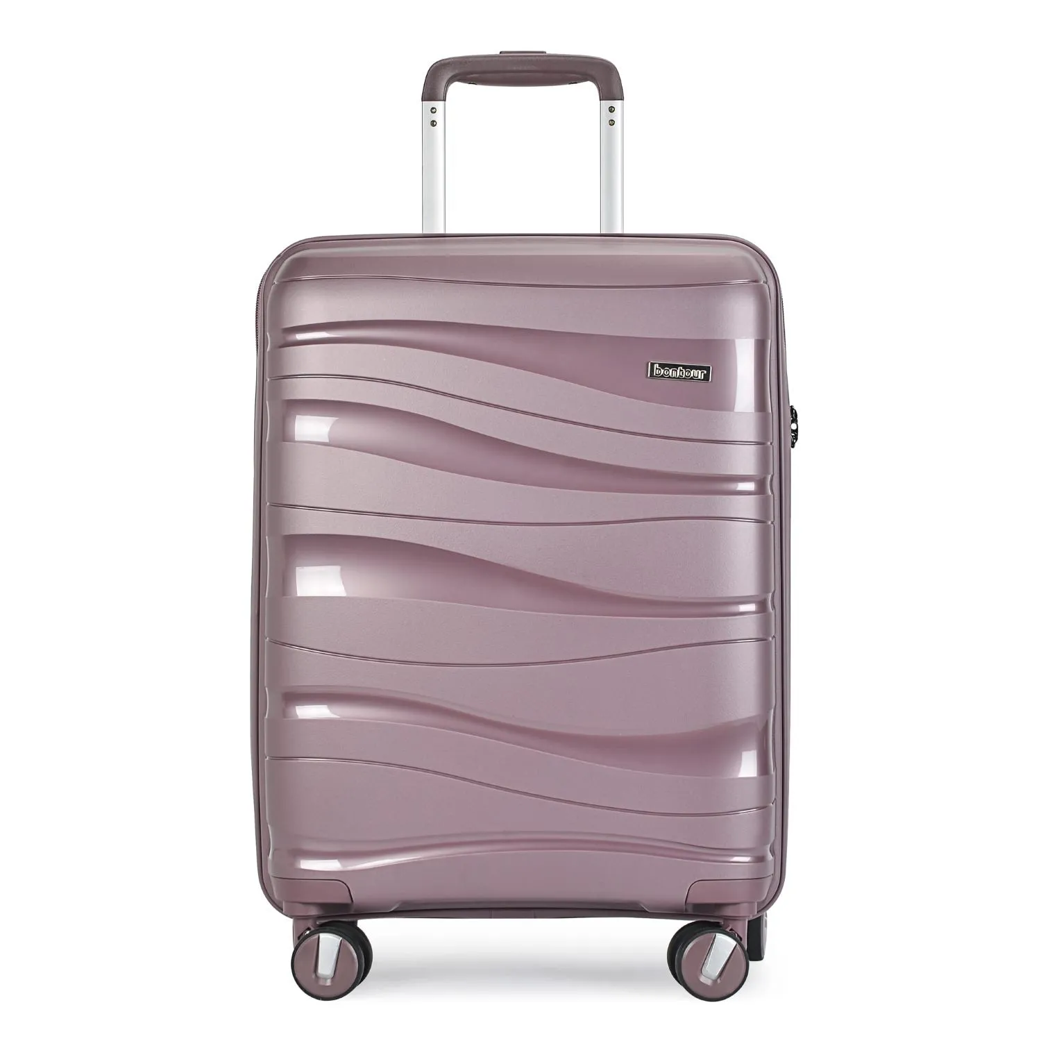 Bontour 'Flow' 4-wheeled cabin suitcase with TSA lock, 55x38x20cm, Lavender