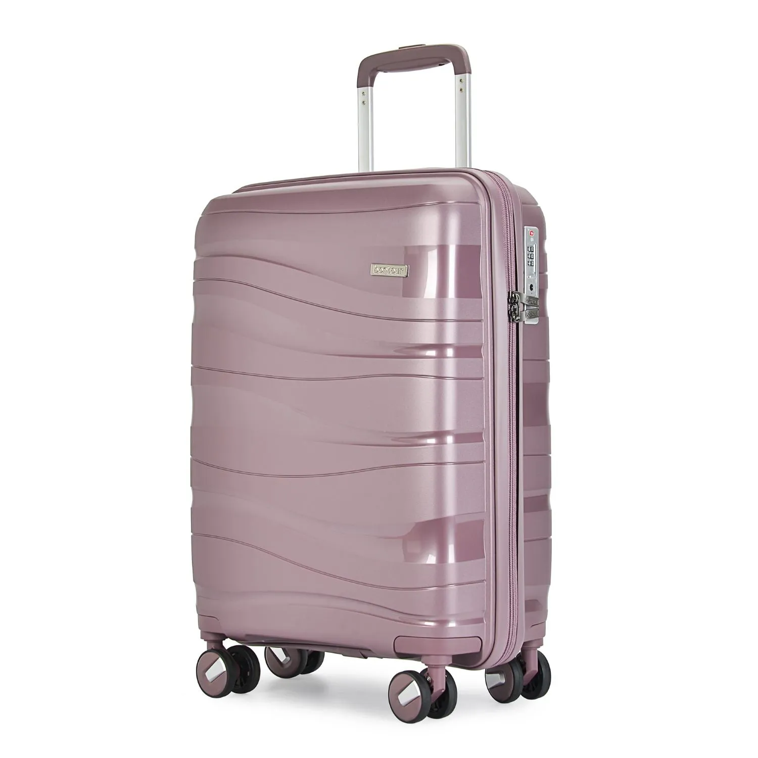 Bontour 'Flow' 4-wheeled cabin suitcase with TSA lock, 55x38x20cm, Lavender