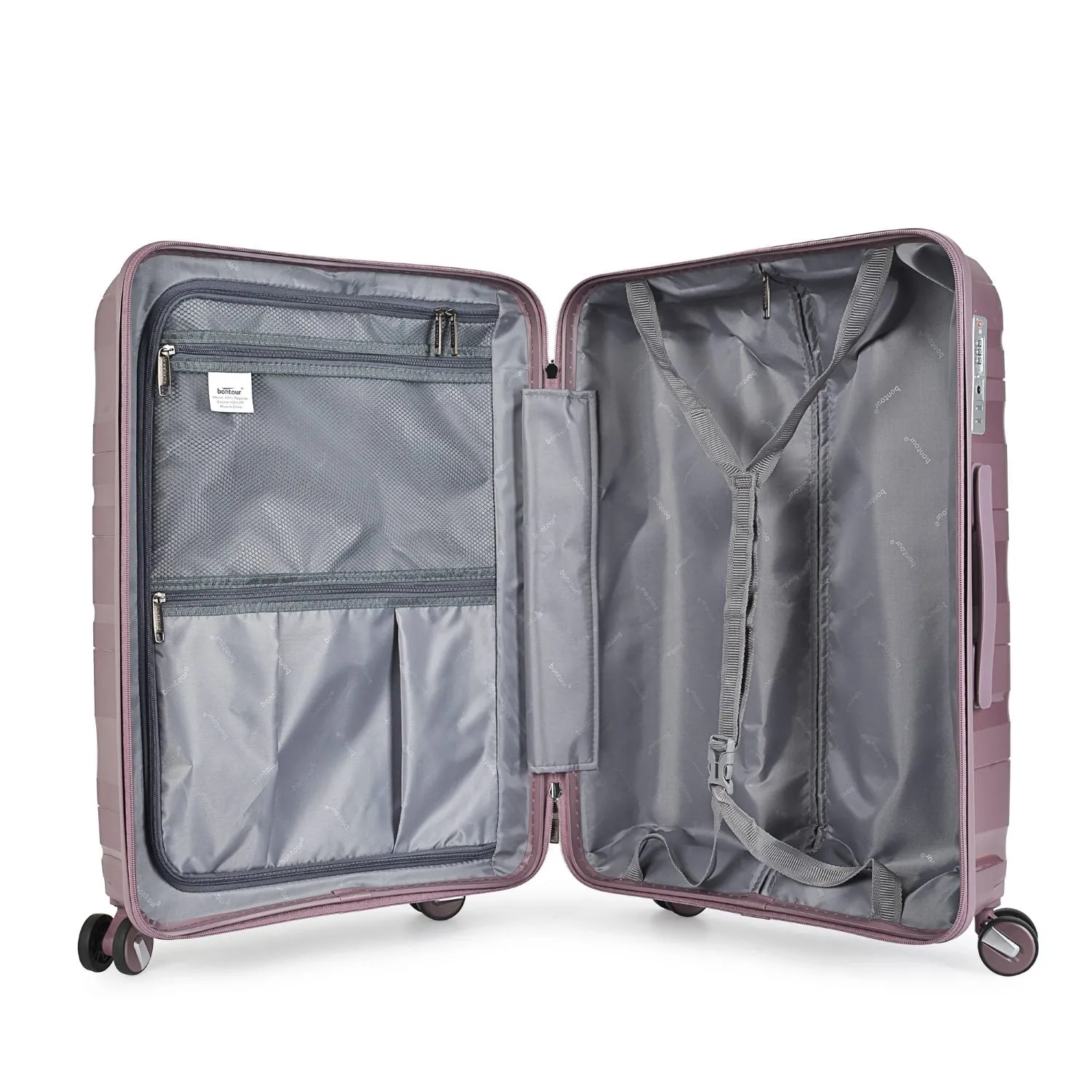 Bontour 'Flow' 4-wheeled suitcase with TSA lock, Medium Size 66x45x28 cm, Lavender