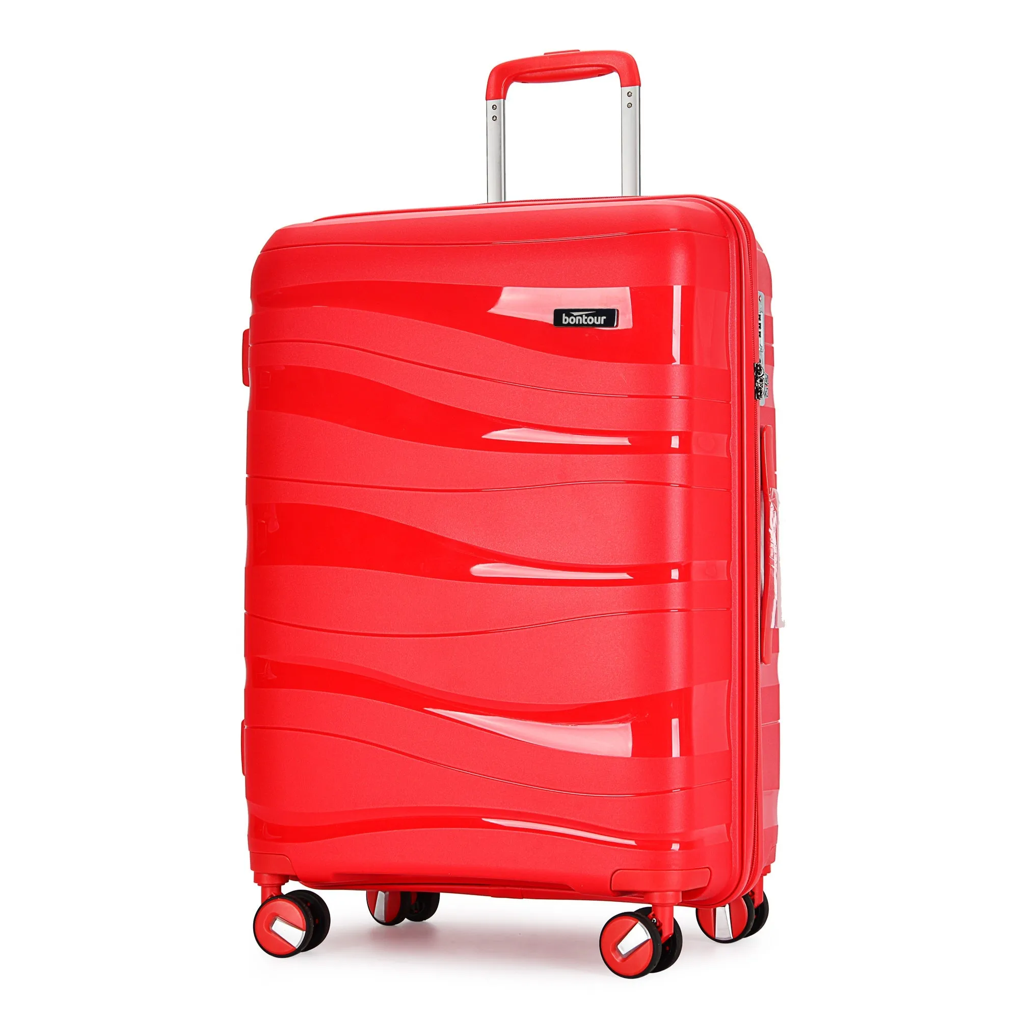 Bontour 'Flow' 4-wheeled suitcase with TSA lock, Medium Size 66x45x28 cm, Red