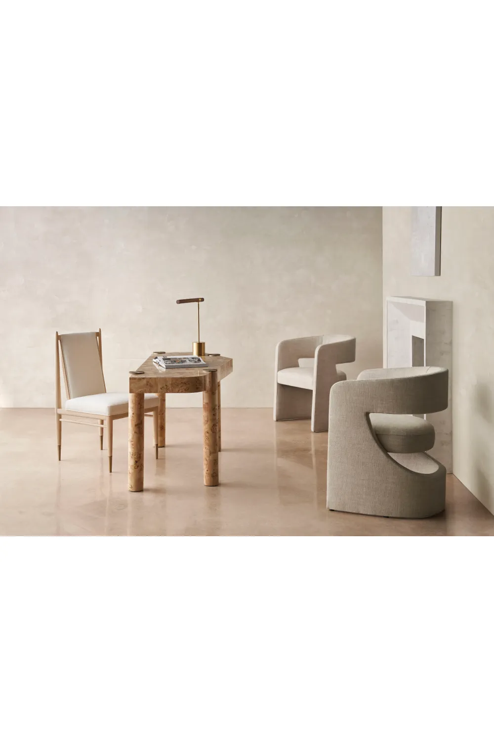 Bouclé Ivory Dining Chair | Caracole Unity