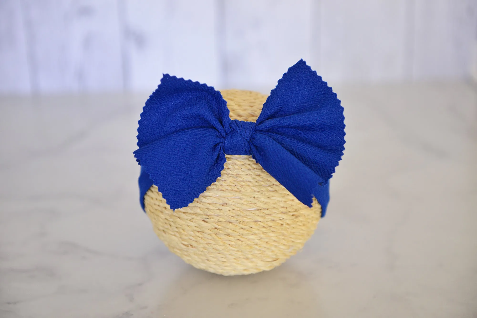 Bow Headband - Textured - New Navy