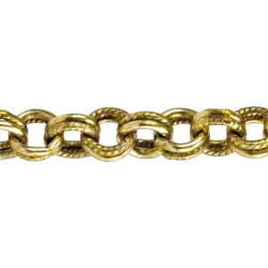 Brass Chain - Solid & Textured Double Cable 5mm - By the Foot