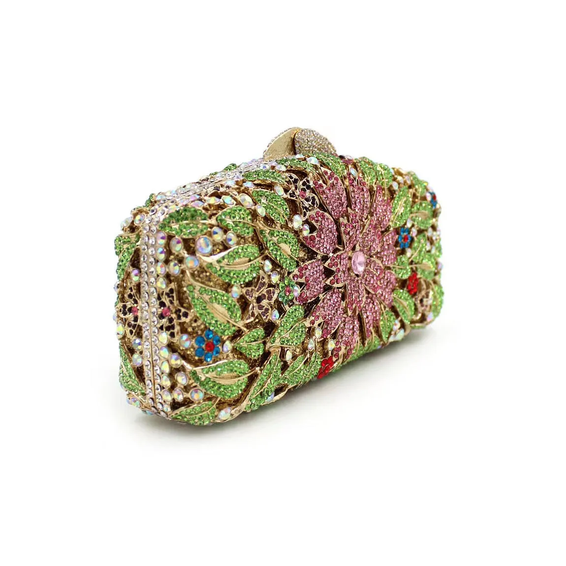 Bridal Inlaid Rhinestone Marigold Clutch, Evening Bag -i7bags