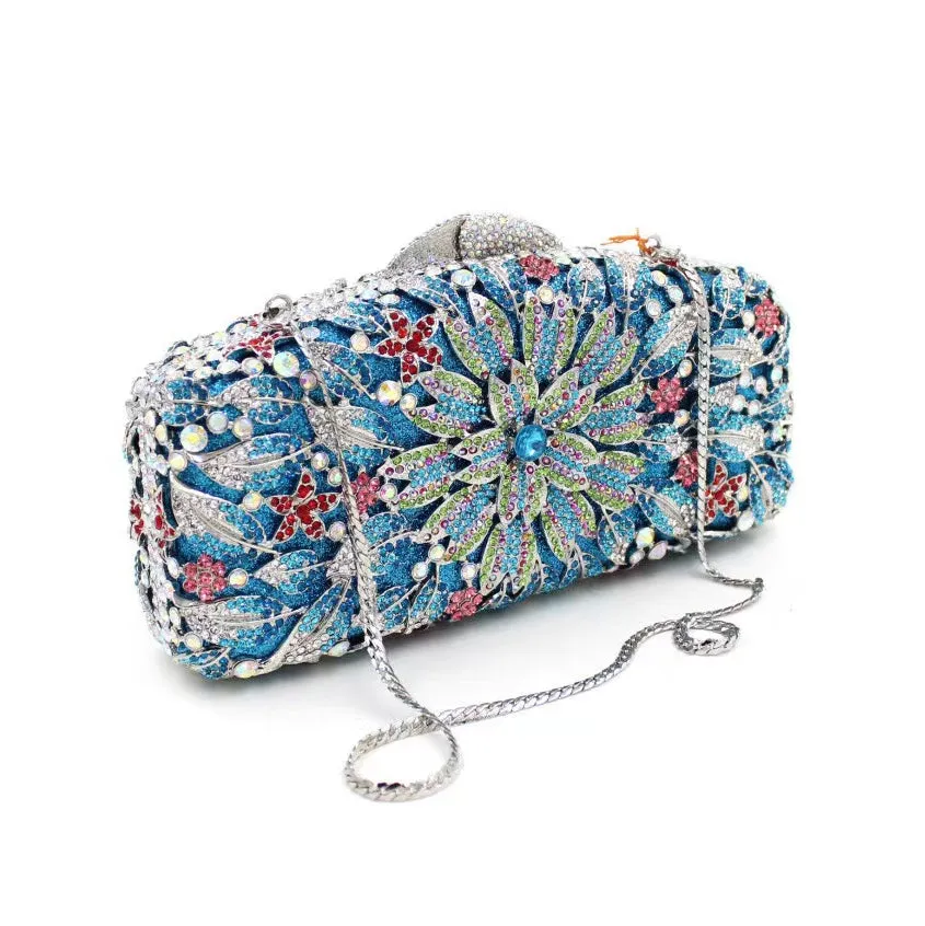 Bridal Inlaid Rhinestone Marigold Clutch, Evening Bag -i7bags