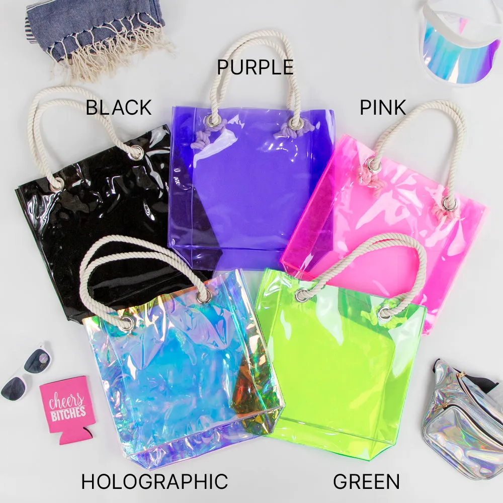 Bridesmaid Tote Set - Final Fiesta Customized Waterproof Transparent Neon