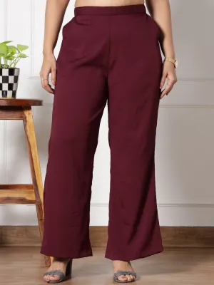 Burgundy Textured WaistbandPalazzo