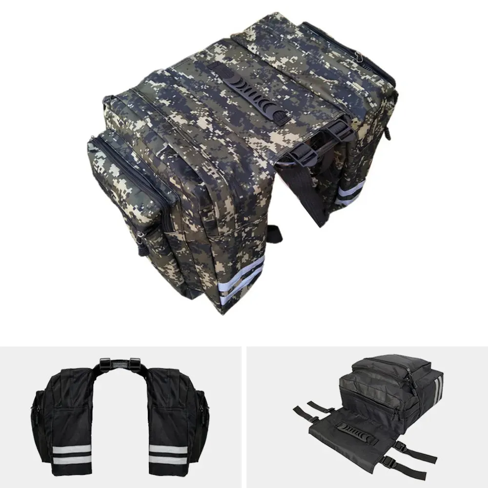 Camo Bike Big Double Pack Mountain Bike Bag Back Pack Bicycle Shelf Bag Camo Double Pack Riding Equipment