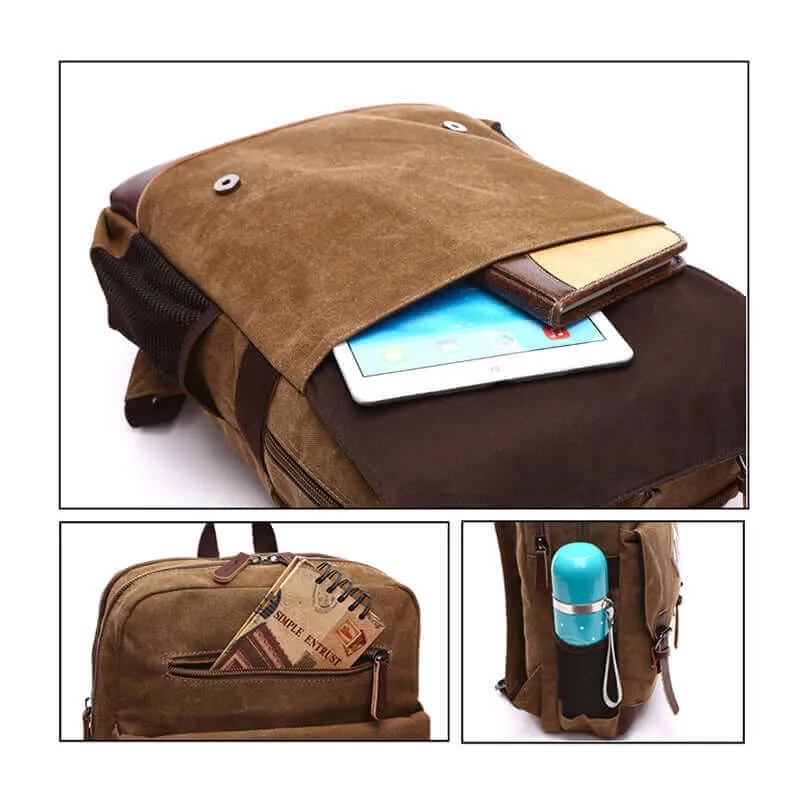 Canvas Backpack | Fits 14 Inch Laptop