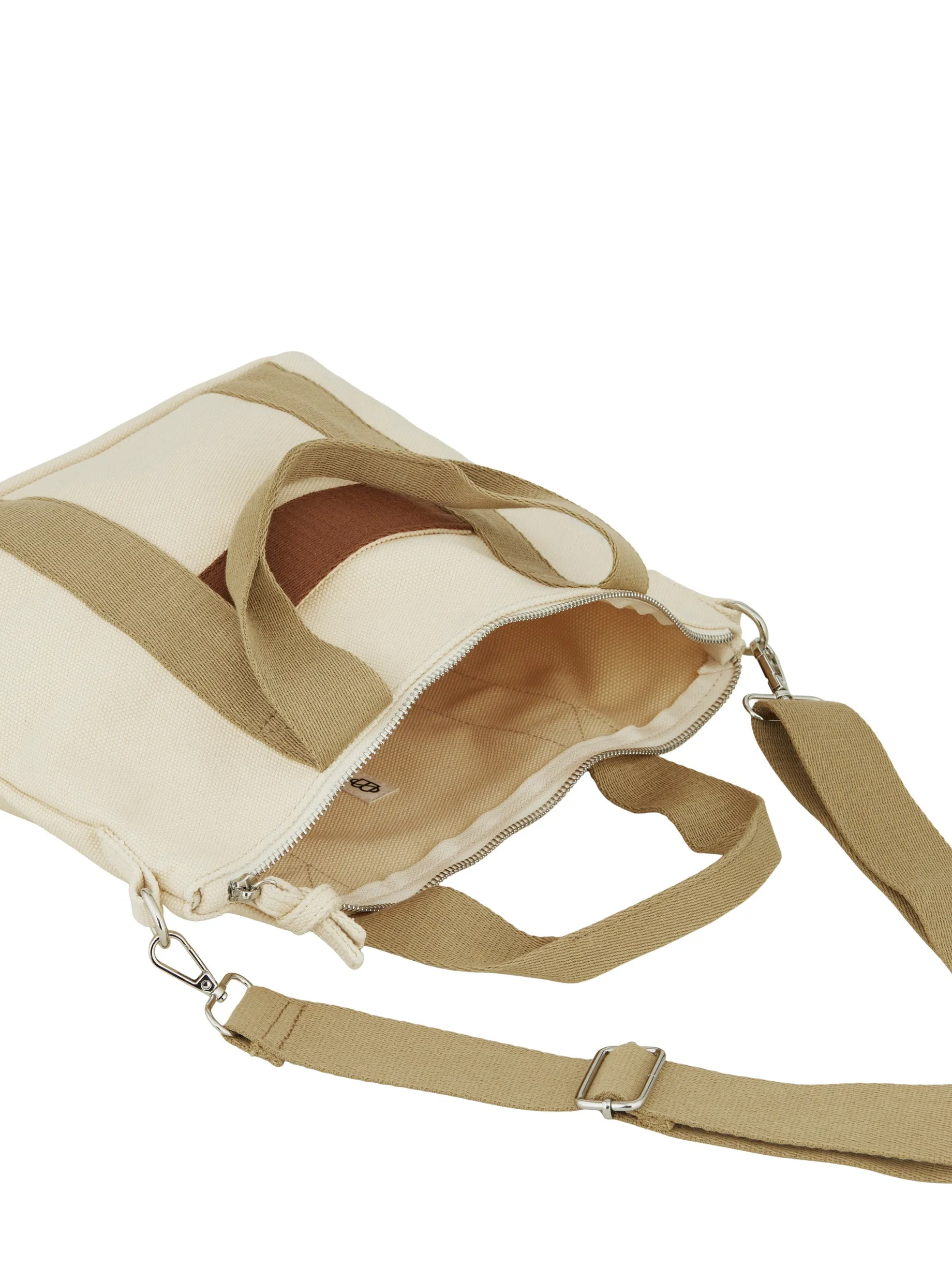 Canvas Berta Small Bag - Birch White