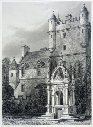 Castle & Crypt Etching Circa 1860's