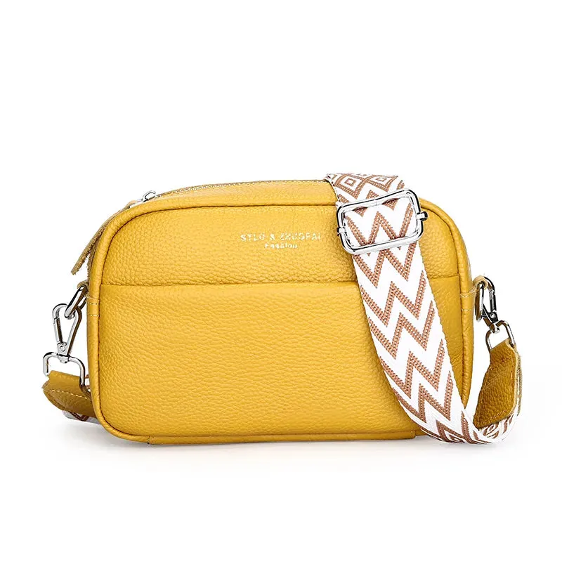 Chic Geometric Strap Leather Crossbody