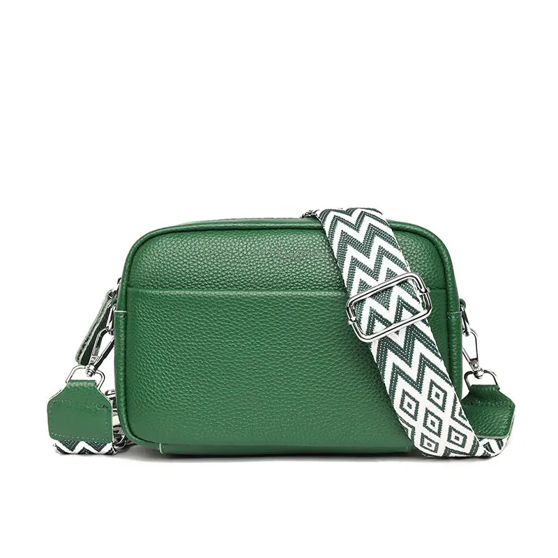 Chic Geometric Strap Leather Crossbody