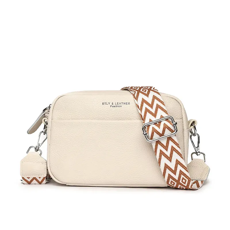 Chic Geometric Strap Leather Crossbody