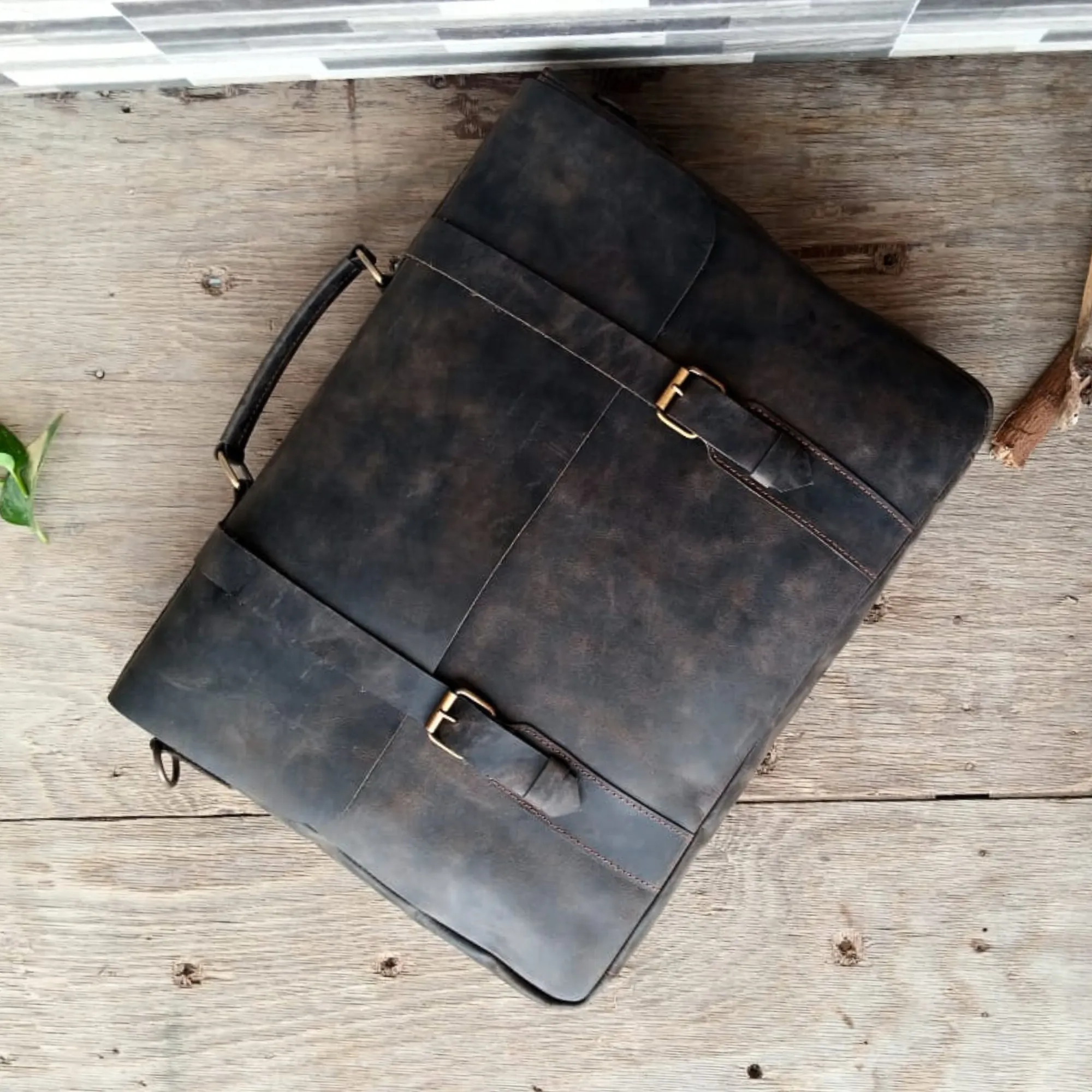 Choco Leather Laptop Bag - 15.6 Inch Messenger Bag