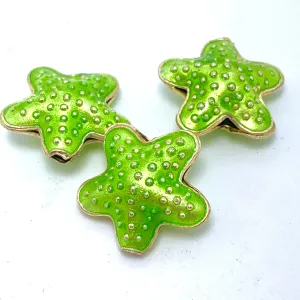 Cloisonne Starfish Bead, Lime 20mm