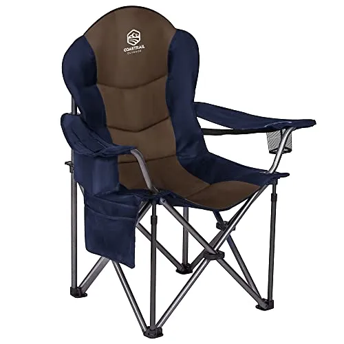 Coastrail Outdoor Padded Camping Chair with Lumbar Back Support