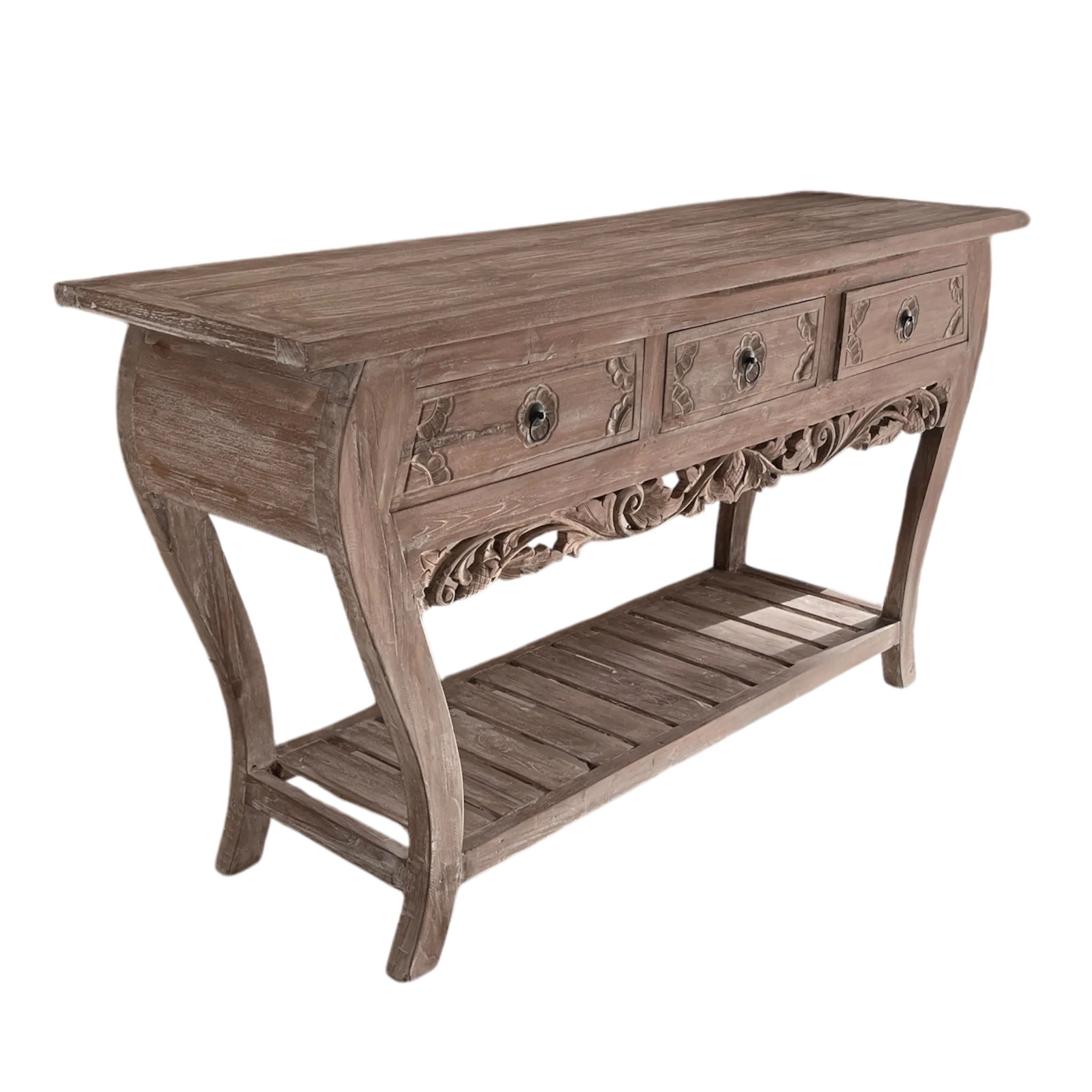 Console 3 drawer, curved legs