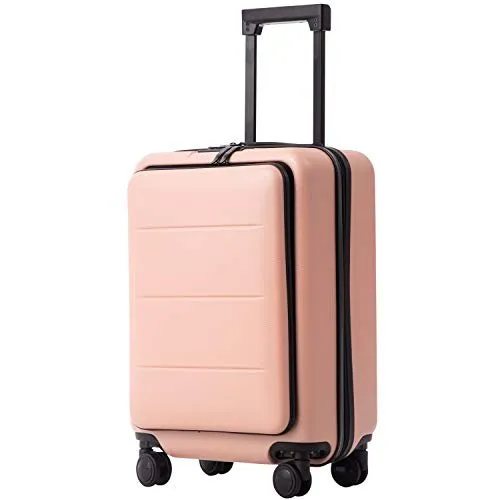 COOLIFE Luggage Suitcase Carry On ABS PC Spinner - Sakura Pink