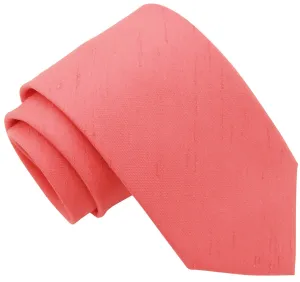 Coral Shantung Wedding Tie