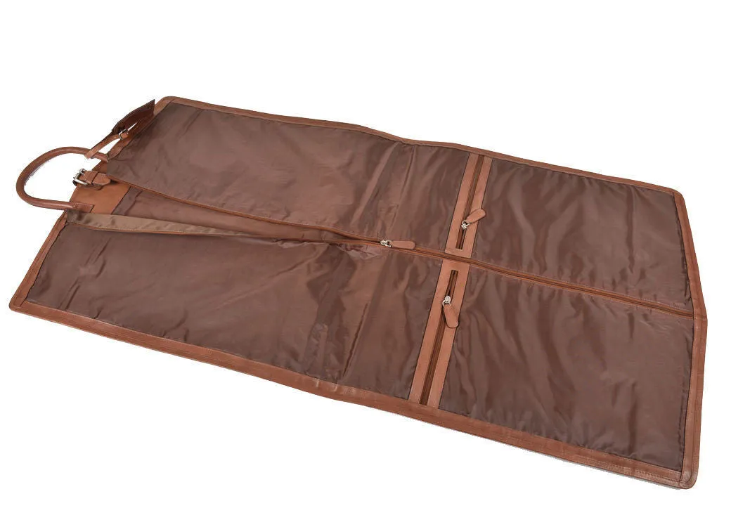 Cotehele Rustic Brown Leather Suit Carrier