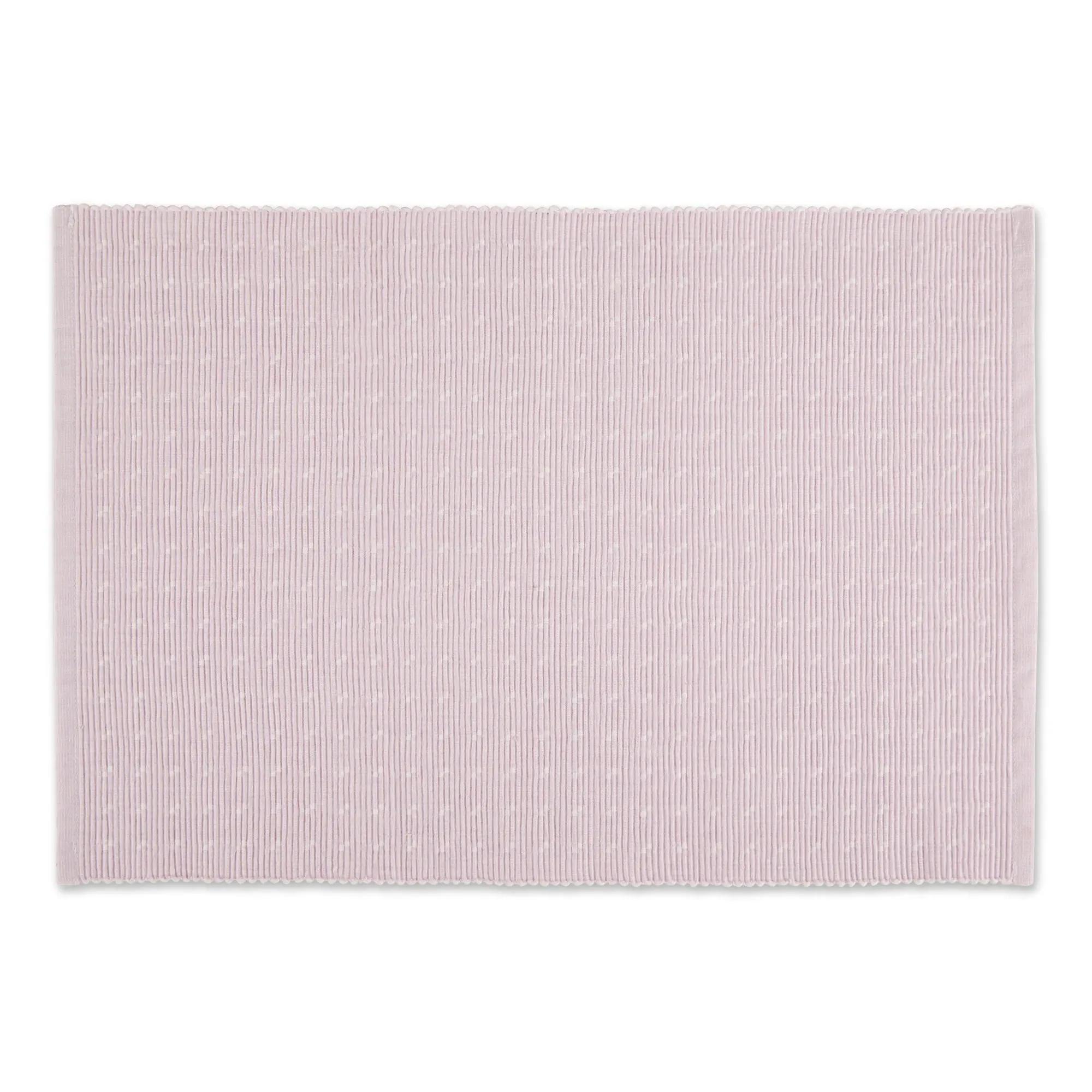 Cotton Ribbed Placemats - Lavender Fog Dobby Dots