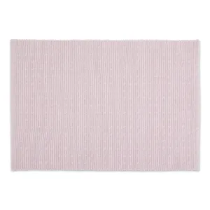 Cotton Ribbed Placemats - Lavender Fog Dobby Dots