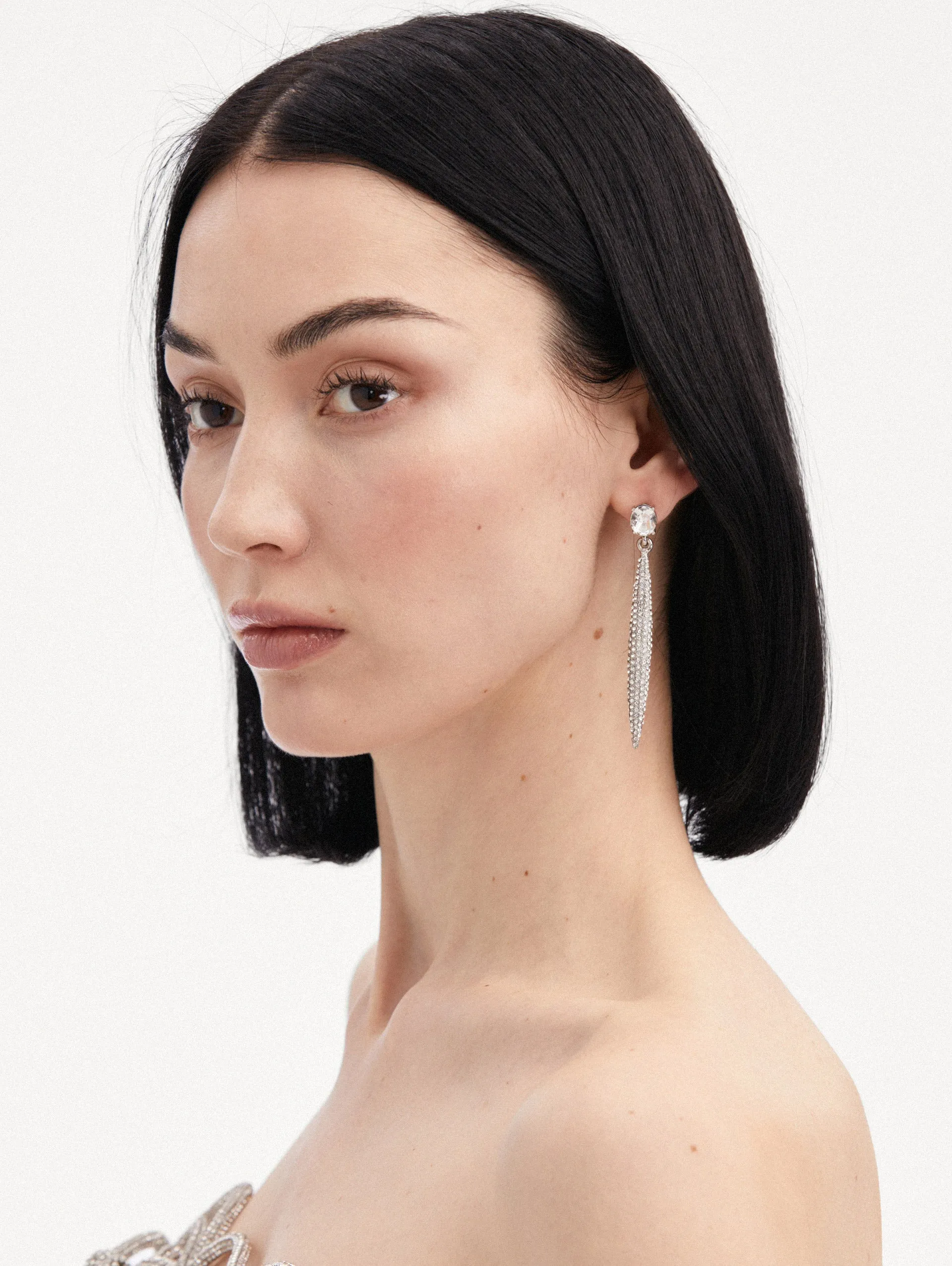 Crystal Pavé Spike Earrings