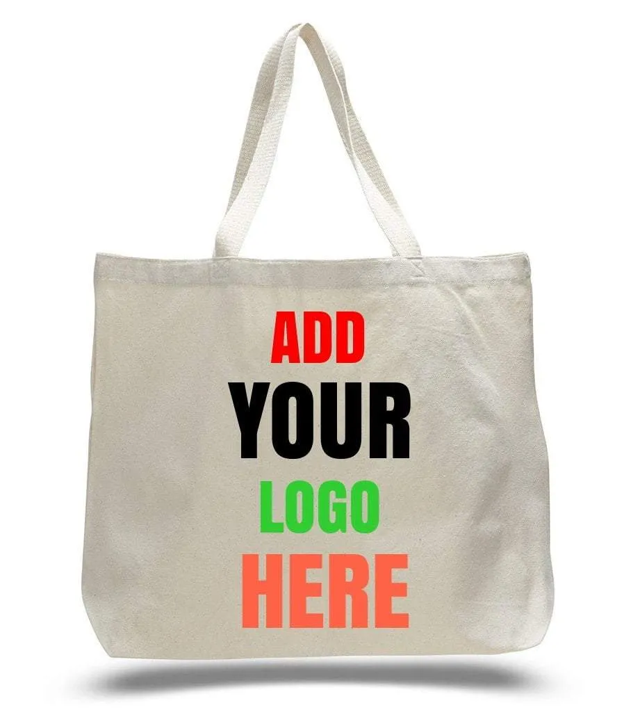 CUSTOM JUMBO CANVAS TOTE BAG WEB HANDLES