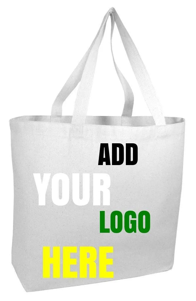 CUSTOM JUMBO CANVAS TOTE BAG WEB HANDLES