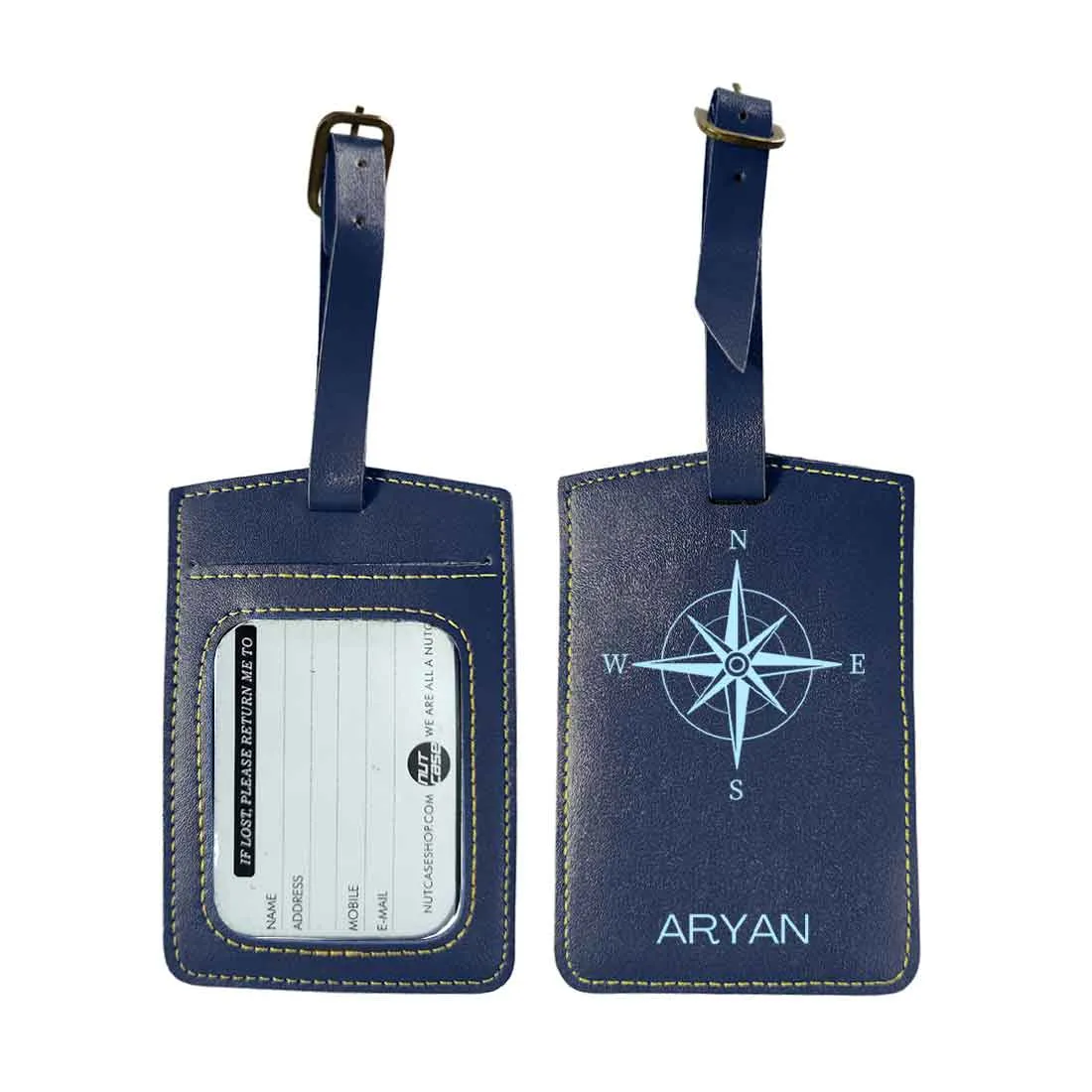 Customized Bag Name Tag Designer PU Leather Luggage Tags