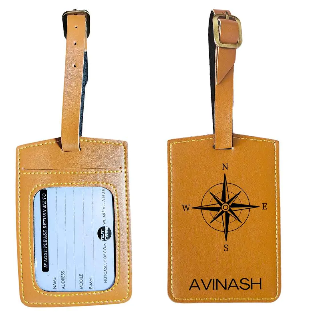 Customized Bag Name Tag Designer PU Leather Luggage Tags