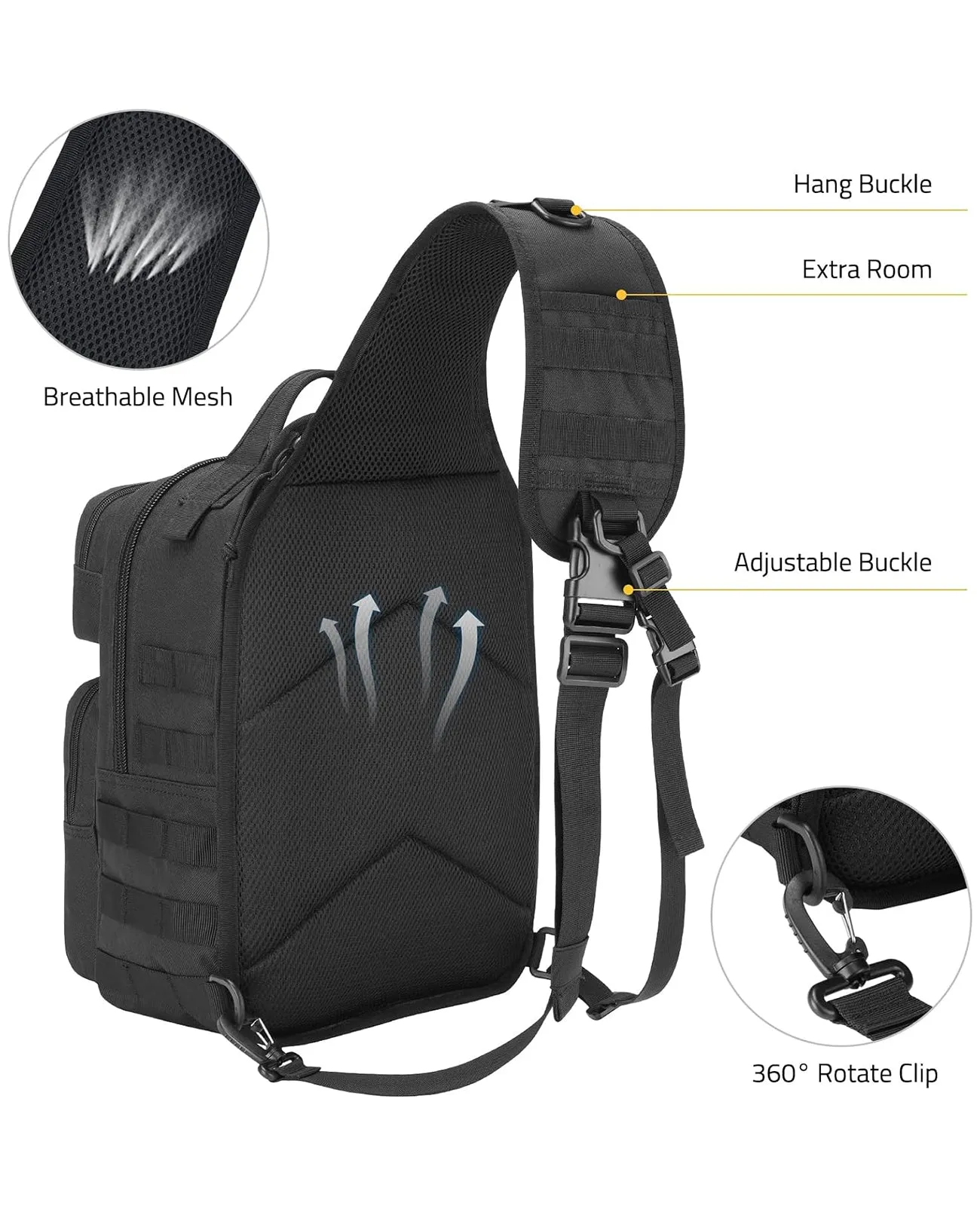 CVLIFE Tactical Sling Bag Backpack for Men