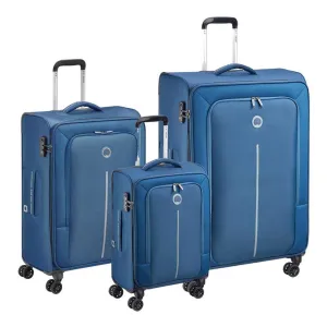 Delsey Caracas 4W Trolly Blue Expandable - Set of 3