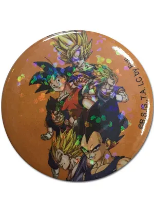 Dragon Ball Z - Vegeta And Son Goku Glitter Button