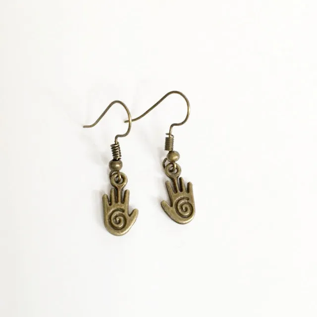 Earrings/hand shaped/hand therapy jewelry