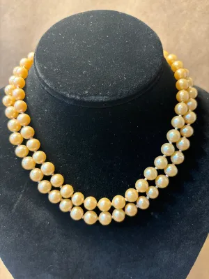 Faux Pearl Choker with Ornate Clasp