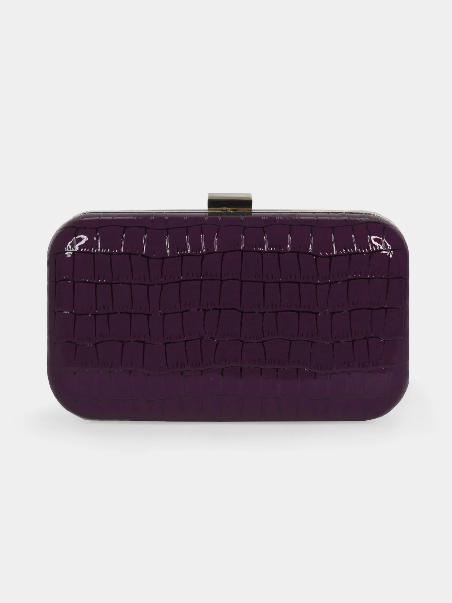 Fearless Purple Faux Croco Skin Party Clutch | Modern Myth