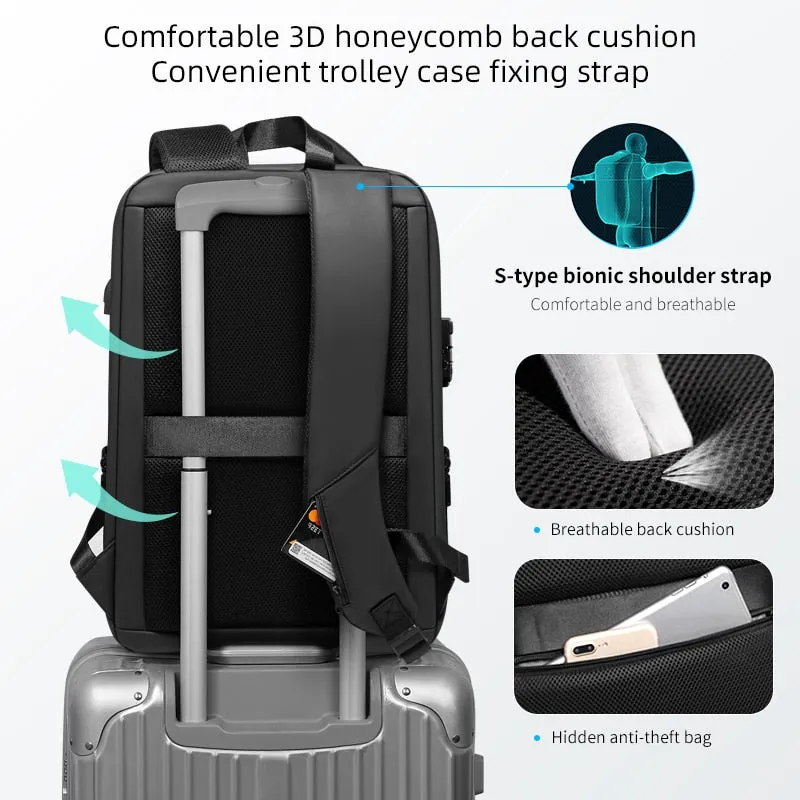 Fenruien Backpack Anti-theft Waterproof USB Charging Men Business Backpack