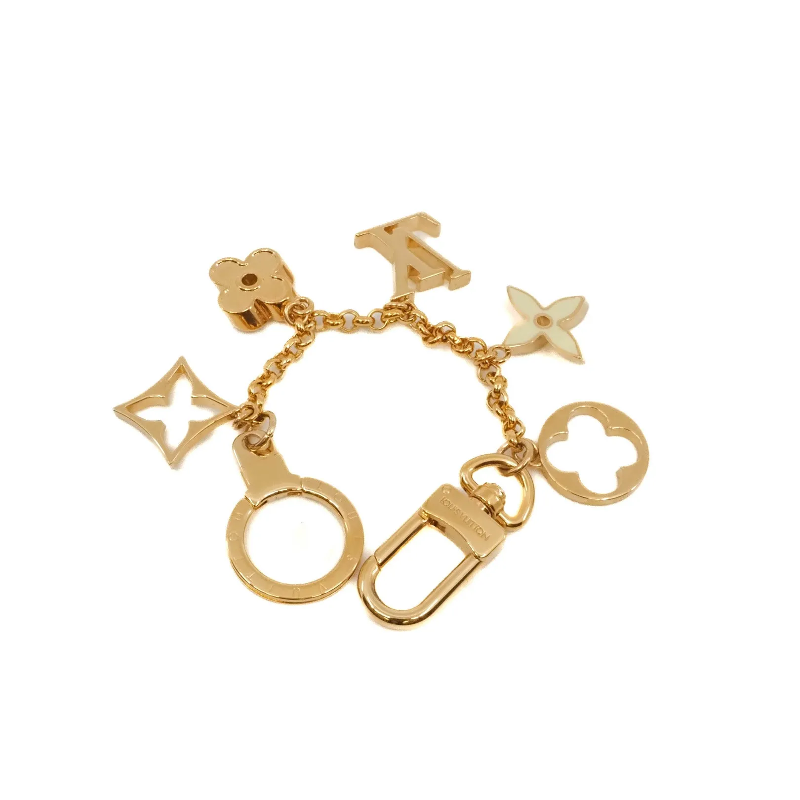 Fleur de Monogram Bag Charm Chain in ghw