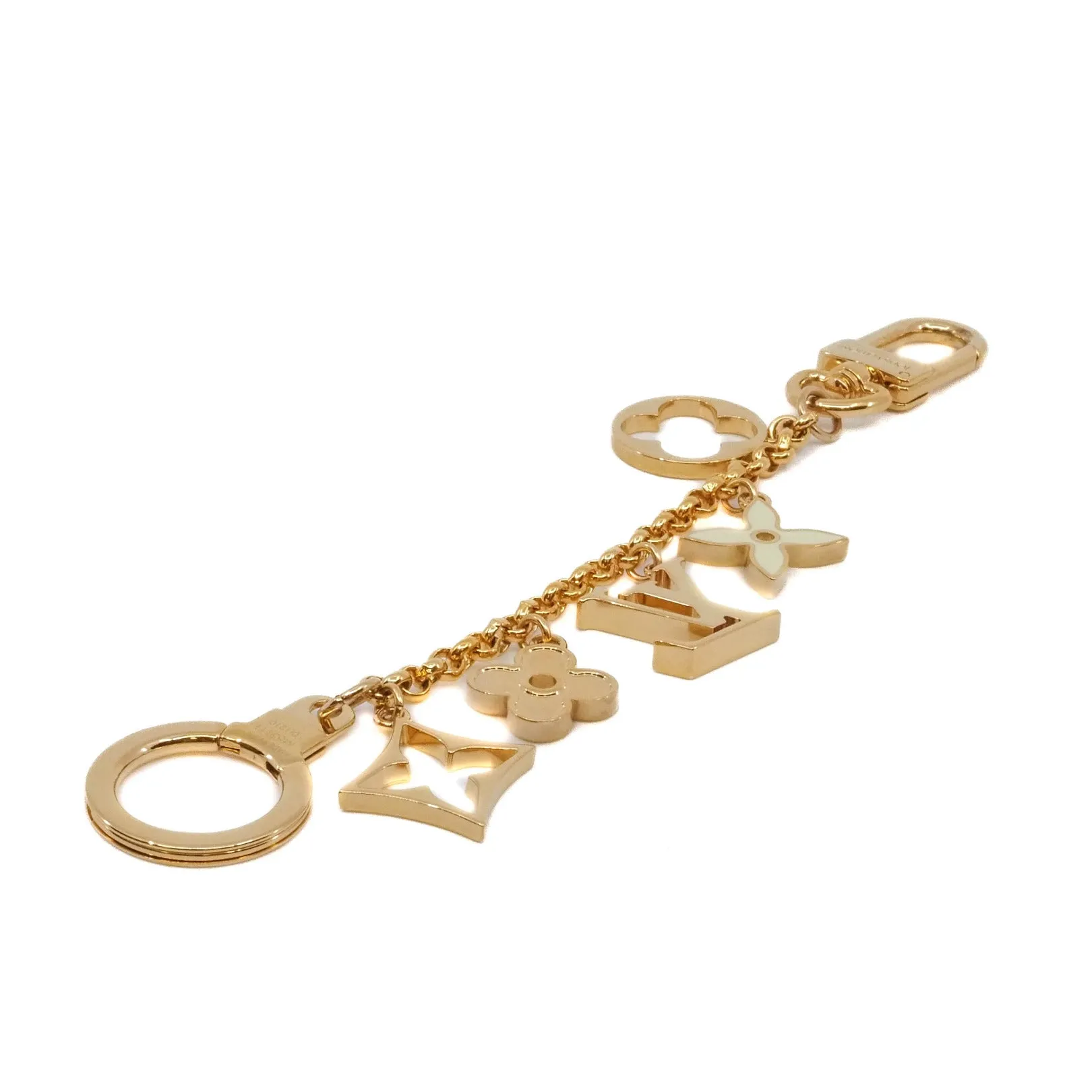 Fleur de Monogram Bag Charm Chain in ghw