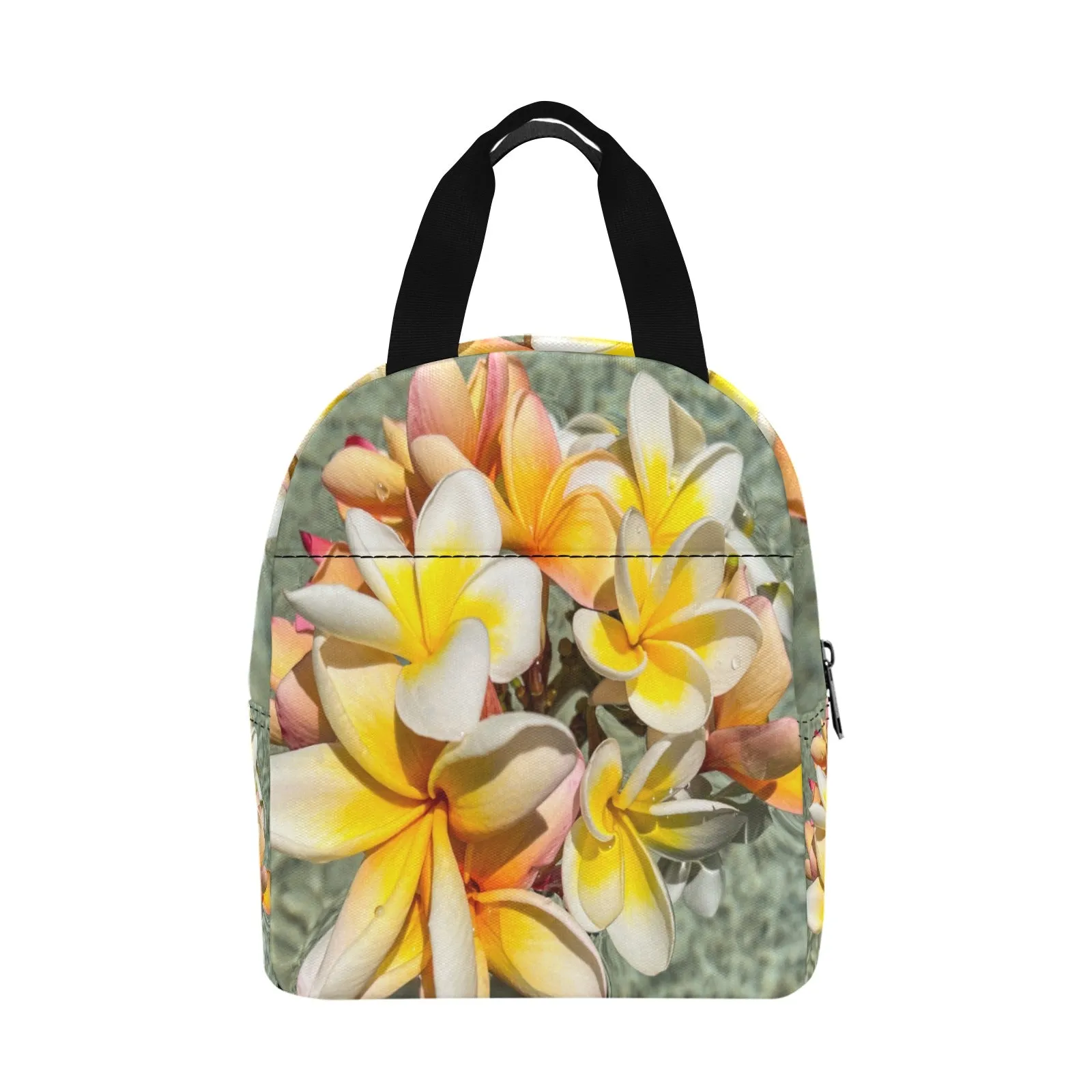 Floating Frangipanis New Insulated Zipper Lunch Bag