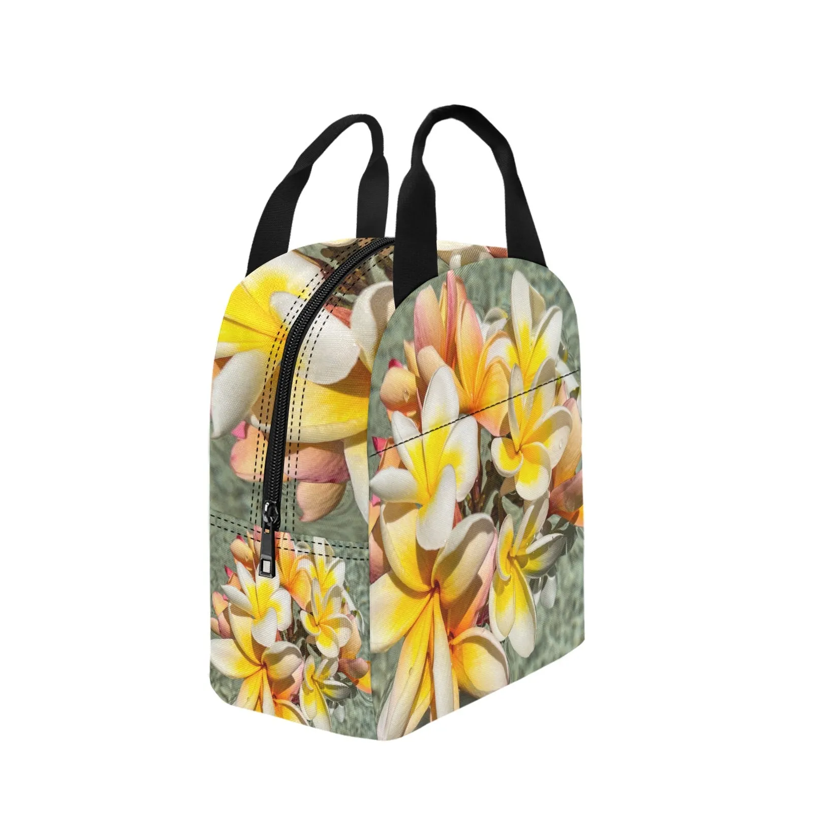 Floating Frangipanis New Insulated Zipper Lunch Bag